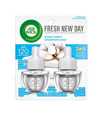 Airwick Plug In Fresh New Day Scented Oil, Simply Cotton, 2 Refills, (2x20mL)