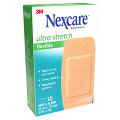 Nexcare™ Ultra Stretch Bandages CS103-CA, Knee & Elbow, 10/Pack