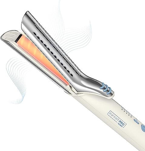 Conair Cool Air Styler Luxe 2 In 1 Curl & Straighten Styler With 4 Heat Settings, Quick 30 Seconds Heat Up + Automatic Safety Shut off, Dual Voltage,Plates heat up to 400°F