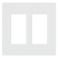 Lutron Claro 2 Gang Decorator/Rocker Wallplate, Gloss, White (1-Pack) | CW-2-WH