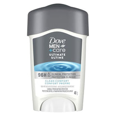 Dove Men+Care 96h Clinical Protection Antiperspirant Deodorant Stick, with 1/4 Moisturizers and Vitamin E, Clean Comfort Scent, 48g