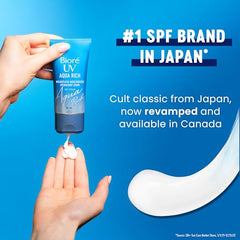 Bioré UV Aqua Rich Weightless Moisturizer with SPF 30 | Dermatologist Tested Face Cream with Invisible UV Protection | 50mL | Made in Canada