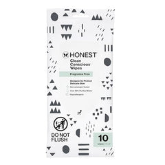 The Honest Company Clean Conscious Unscented Wipes | Over 99% Water, Compostable, Plant-Based, Baby Wipes | Hypoallergenic for Sensitive Skin, EWG Verified | Pattern Play, 10 Count