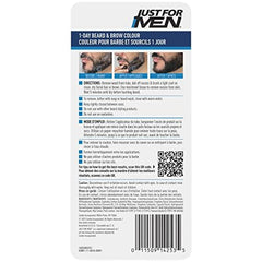 Just for Men 1-Day Beard & Brow Color, Temporary Color for Beard and Eyebrows, For a Fuller, Well-Defined Look, Up to 30 Applications, Darkest Brown-Black (1 Count)