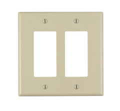 Leviton Decora 2-Gang Wallplate, Midway Size, PJ262-00I, Ivory