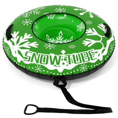 42 inches Heavy-duty Inflatable Snow Tube with Detachable Tow Strap-Green