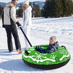 42 inches Heavy-duty Inflatable Snow Tube with Detachable Tow Strap-Green