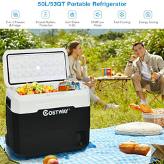 42 QT Portable Dual-Zone Car Refrigerator-White