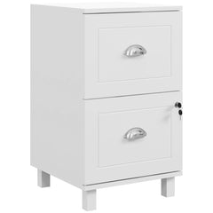 2-Drawer Small Filing Cabinet Lockable Home Office Storage Cabinet with Adjustable Hanging Bars for A4 Letter Black