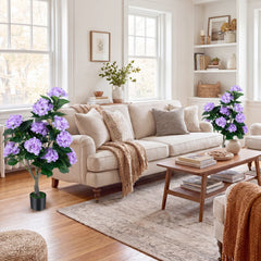 43.5 inches Artificial Hydrangea Tree 2 Pack-Purple