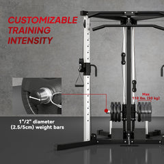Multifunctional Home Gym Machine with Pull Up Bar, 15-Position Adjustable Strength Training Workout Station