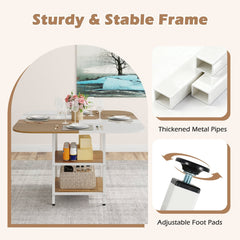 47.5 inch Modern Dining Table, Square Kitchen Table with Mix-colored Tabletop-Natural