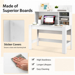 48 Inch Writing Computer Desk with Anti-Tipping Kits and Cable Management Hole-White