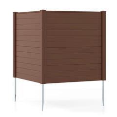 48 inches W x 48 inches H Outdoor Privacy Fence Screen Air Conditioner Fence with Galvanized Metal Ground Stakes-Brown