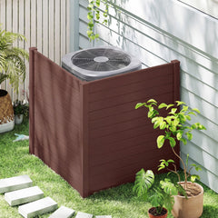 48 inches W x 48 inches H Outdoor Privacy Fence Screen Air Conditioner Fence with Galvanized Metal Ground Stakes-Brown