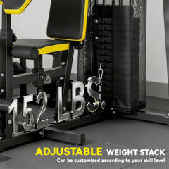 Multifunction Power Tower for Back, Chest, Arms & Leg Workouts All-in-One Home Gym with Weight Stack and Pulley System for Full Body Training
