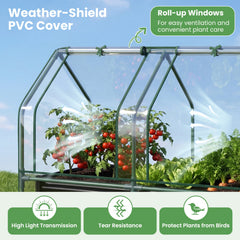 4 x 2 x 3 Feet Small Galvanized Raised Garden Bed with Greenhouse Cover-Black