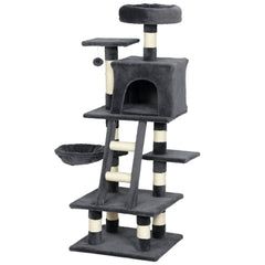 52 Inch Large Cat Tree for Indoor Cats, Dark Grey