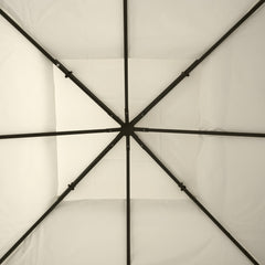 Square2-Tier Gazebo Canopy Replacement Top Cover Water-resistant UV Protected Shade Protection (Cream White)
