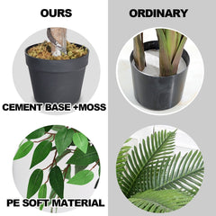 5.5 Foot Artificial Ficus Tree with Real Wood Trunks, 756 Leaf Silk Ficus