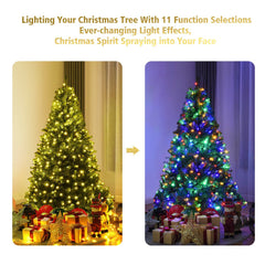 5 FT Pre-Lit Artificial Christmas Tree, Hinged, 600 Tips, 150 LEDs and 11 Light Modes