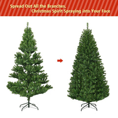 5 FT Pre-Lit Artificial Christmas Tree, Hinged, 600 Tips, 150 LEDs and 11 Light Modes