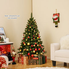 5 FT Pre-Lit Hinged Christmas Tree with 510 Tips, 400 Warm White LEDs, 7 Modes and Memory