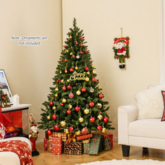 6 FT Pre-Lit Hinged Christmas Tree with 814 Tips, 700 Warm White LEDs, 7 Modes and Memory