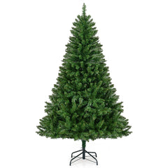 6 FT Pre-Lit Hinged Christmas Tree with 814 Tips, 700 Warm White LEDs, 7 Modes and Memory