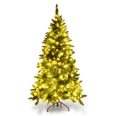 5 FT Pre-Lit Half Christmas Tree, Flat Back with 290 Tips, 250 Warm LEDs and 8 Flash Modes