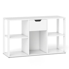 5-Cube Bookcase with Storage Drawer Freestanding Bookshelf Modern Display Rack-White