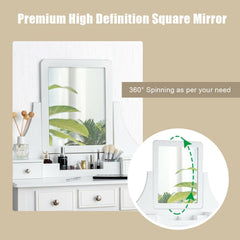 5 Drawers Removable Box Makeup Dressing Vanity Set-White