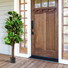5 Foot Artificial Fiddle Leaf Fig Tree, 180 Leaves in a Cement Weighted Planter