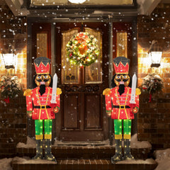 5 FT Giant Nutcracker with Glitter Sword for Outdoor