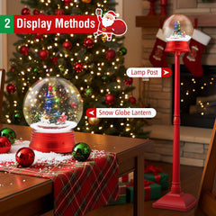 5 Ft Musical Christmas Street Lamp with 8 Tunes and Blowing Snow-Red