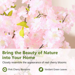 5 FT Tall Artificial Cherry Blossom Tree with Pink Flowers-2 Pack