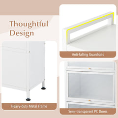 5-Tier Kitchen Baker's Rack with Flip-up PC Doors-White