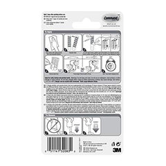 Command Wire Back Picture Hanger 17048-EF, White, 1 Hanger, 4 Large Strips, 4 Mini Strips