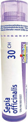 Boiron Sepia officinalis 30ch,Homeopathic medicine. Each tube contains 4 g (approximately 80 pellets)