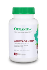 Organika Canadian-Made Ashwagandha- Stress Relief, Sleep Aid, Mood Enhancement, Thyroid and Blood Sugar Balance- 60 vcaps