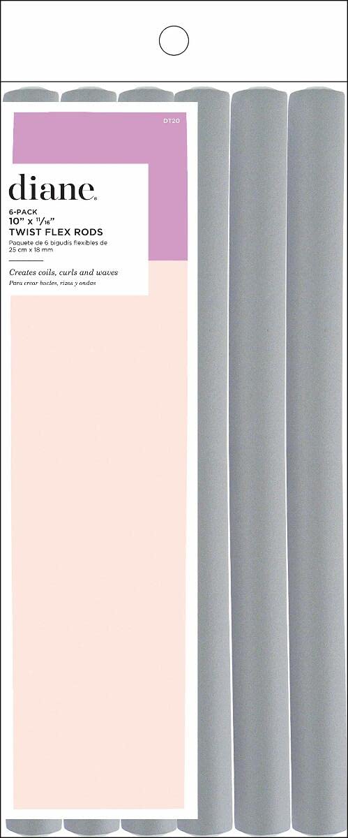 Diane DT20 10" Twist-Flex Rods, Grey, 11/16", 6 Count