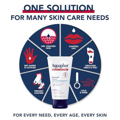 Aquaphor Healing Ointment, Multipurpose Ointment for Dry, Cracked Skin, Chafing, Cuticle Care, Fragrance Free, Non Greasy and Non Comedogenic Body Moisturizer, Dermatological Skin Care, 141g Tube
