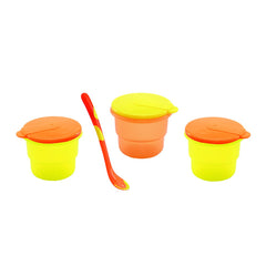 Nuby 535390YO Microwave Bowl and Spoon Assorted Toy(3Pack), Yellow, Orange