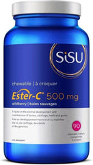 Sisu Ester-C 500mg Chewable Tablets, Berry, Naturally Sweetened Vitamin C with 24-hour Immune Support, Less Acidic, Better Absorbed & Retained Than Other Forms of Vitamin C, Gluten Free & Vegan