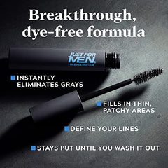 Just for Men 1-Day Beard & Brow Color, Temporary Color for Beard and Eyebrows, For a Fuller, Well-Defined, Up to 30 Applications, Dark Brown (1 Count)