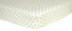 Trend Lab Print Flannel Crib Sheet, Sage Green and White Dot