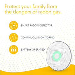 Airthings Wave Radon - Smart Radon Detector with Humidity & Temperature Sensor – Easy-to-Use – Accurate – No Lab Fees – Battery Operated - Free App
