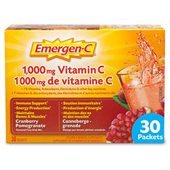 Emergen-C® Cranberry-Pomegranate (30 Count), 1000mg Vitamin C / Electrolytes / B Vitamins