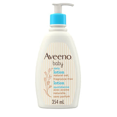 Aveeno Baby Lotion Daily Moisturizing Cream for baby's Sensitive Skin - natural oat, Fragrance Free, 354 mL