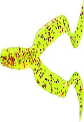 4" Double Tail/Chartreuse Red Flake